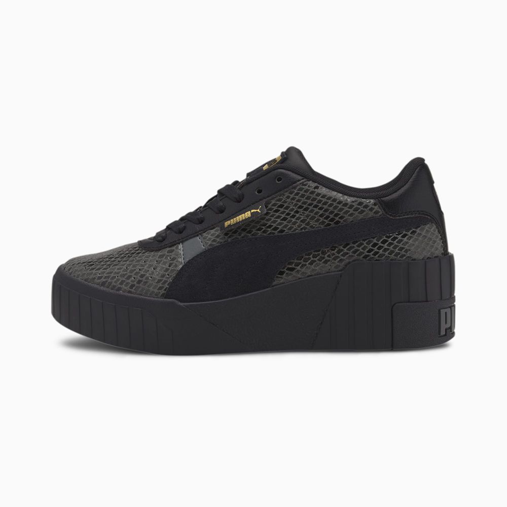 Puma Cali Wedge Snake Női Sportcipő - Sötét Szürke/Fekete ( Hungary - ZOPWU0486 )